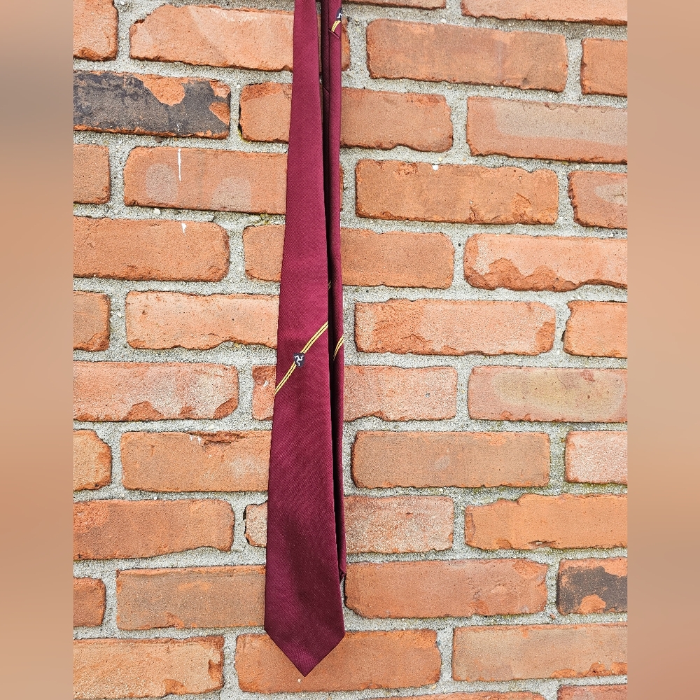 VTG Paul Greco Burgundy & Yellow Professional Neck Tie – Made in Britain – Class
